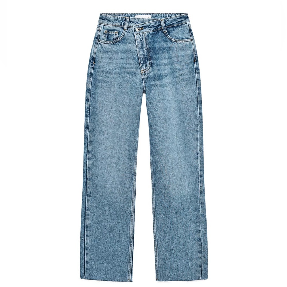 Zara high waisted cross over jean